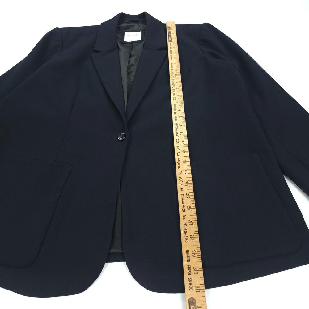 ABERCROMBIE 90s Dad Oversized Blazer Navy Old Money Quiet Luxury Preppy Academia - Picture 4 of 10